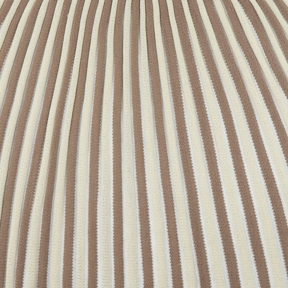 Preworn Womens Brown Striped  Pleated Skirt Size 38
