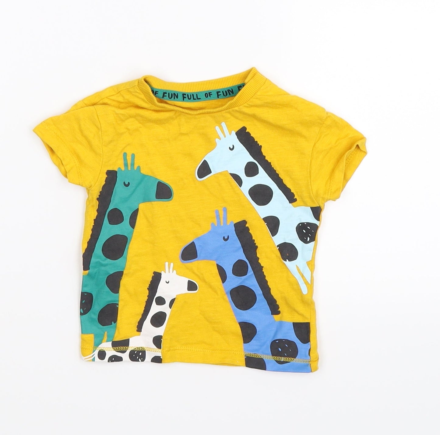 Mini Club Baby Yellow   Basic T-Shirt Size 3-6 Months  - GIRAFFES
