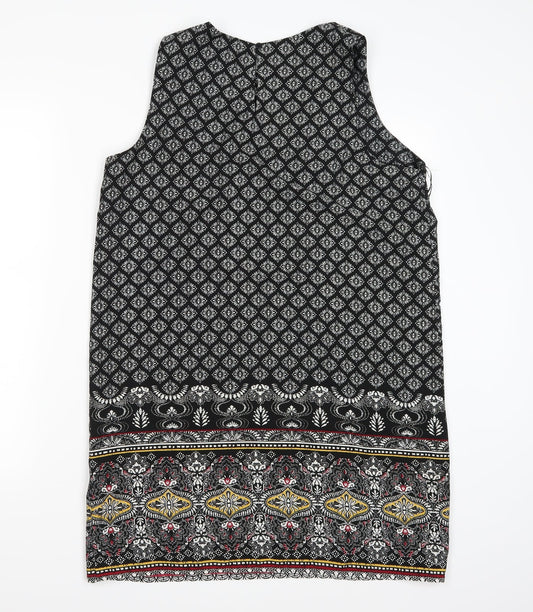 New Look Womens Black Floral  A-Line  Size 12