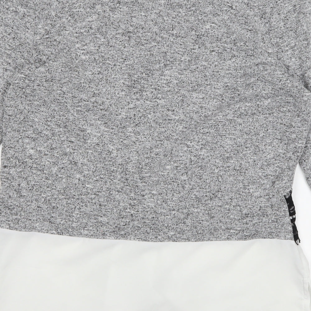 TU Womens Grey  Knit Pullover Jumper Size 12
