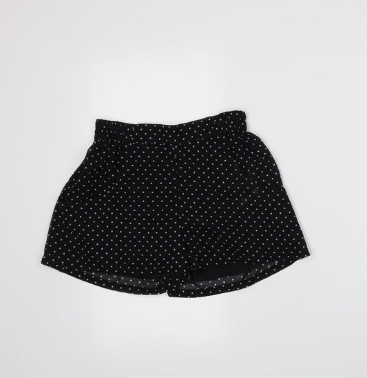 Trend Arrests Womens Black Polka Dot  A-Line Skort Size 4