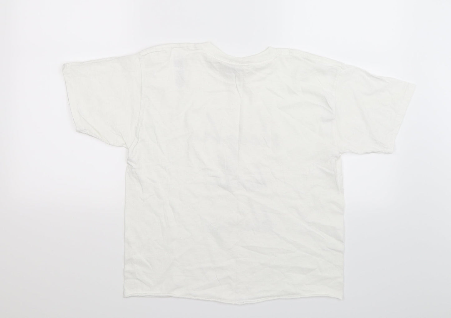 mis self Womens White   Basic T-Shirt Size L  - christmas