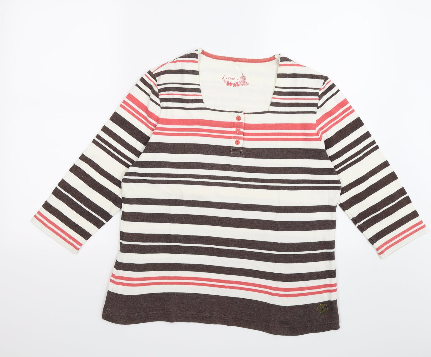 DASH Womens Brown Striped  Pullover Jumper Size 8