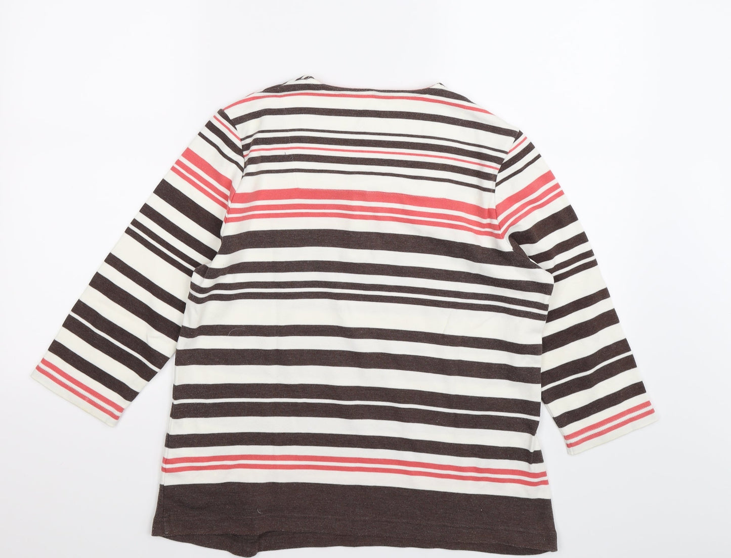 DASH Womens Brown Striped  Pullover Jumper Size 8