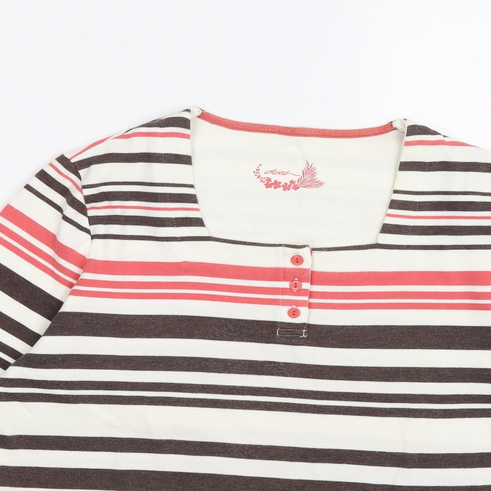 DASH Womens Brown Striped  Pullover Jumper Size 8