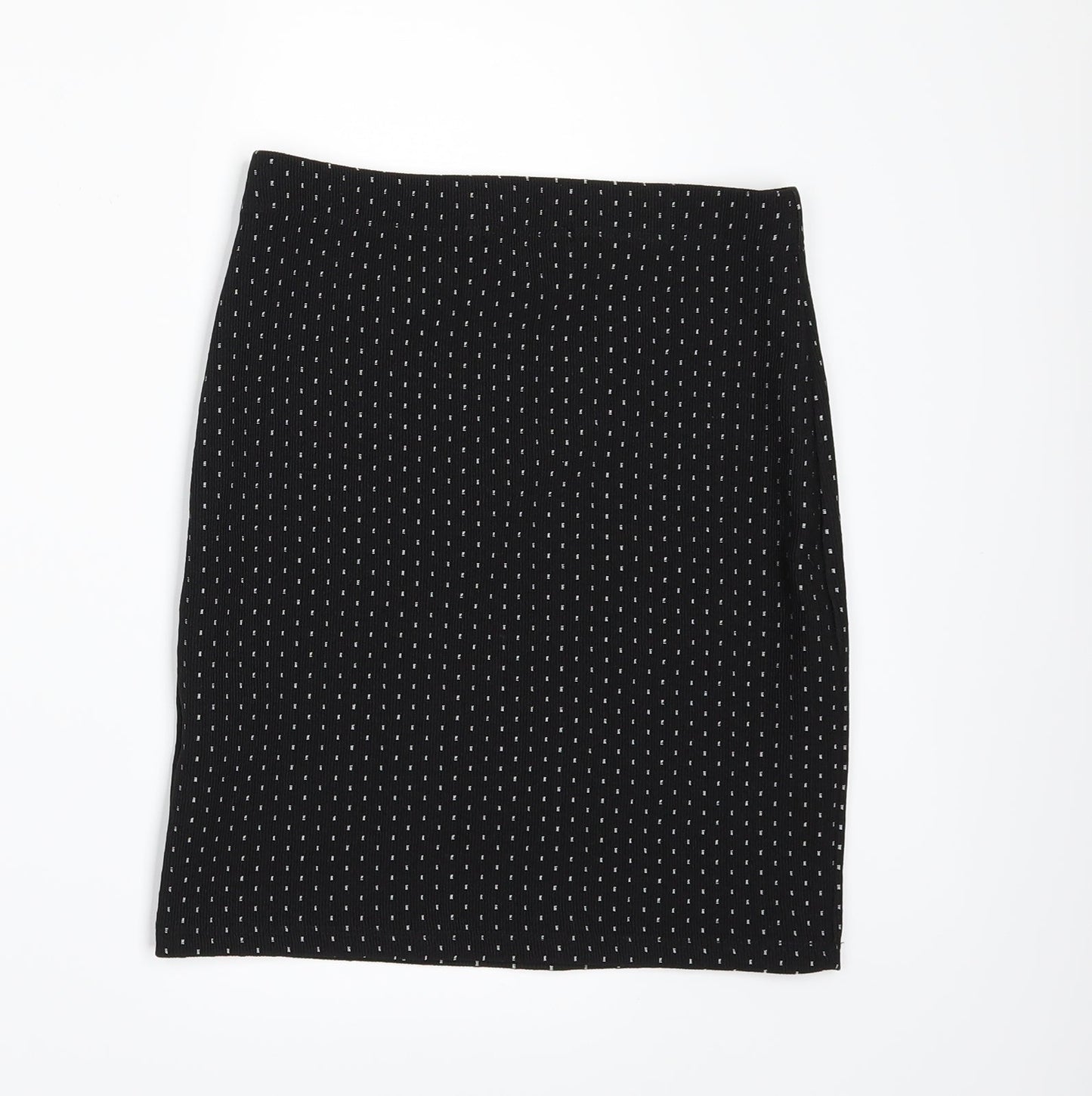 Even & Odd Womens Black Polka Dot  Bandage Skirt Size S