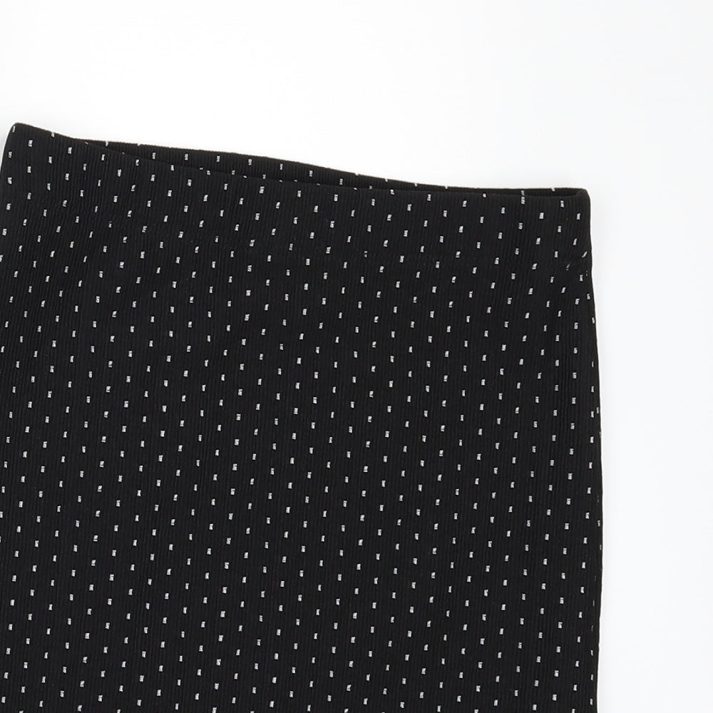 Even & Odd Womens Black Polka Dot  Bandage Skirt Size S