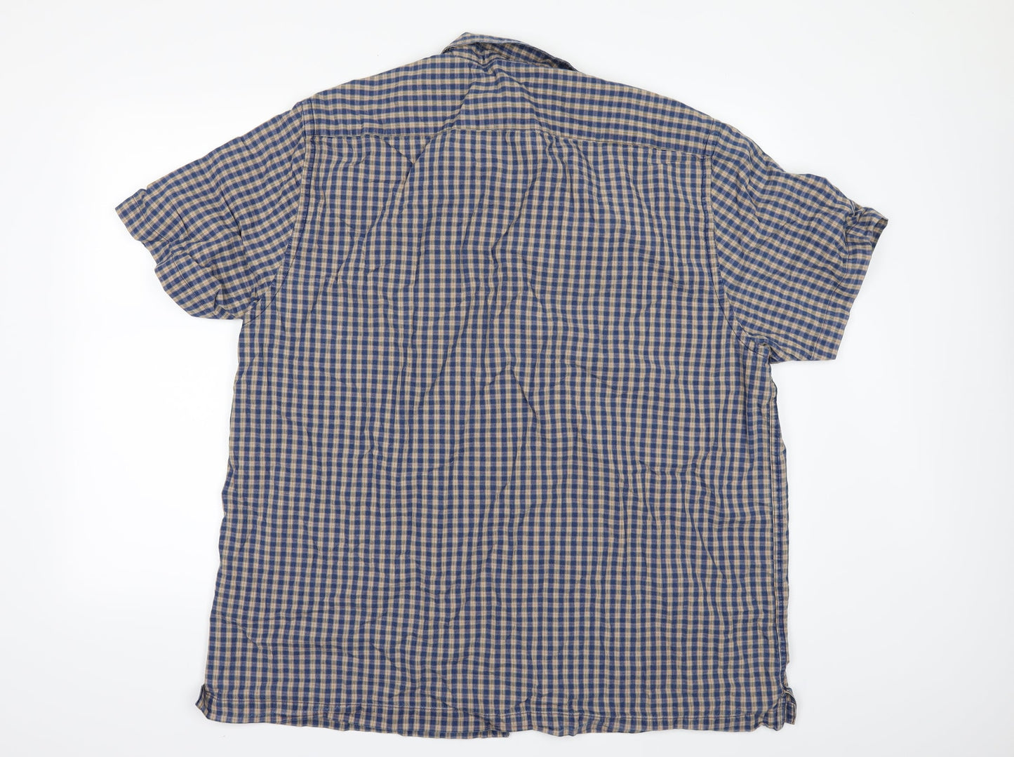 Easy Mens Blue Check   Button-Up Size 2XL
