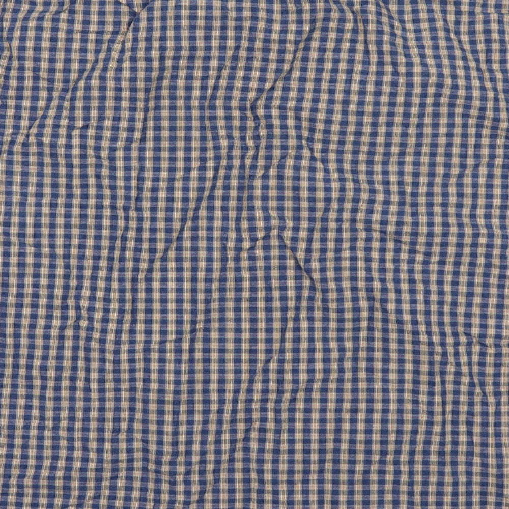 Easy Mens Blue Check   Button-Up Size 2XL