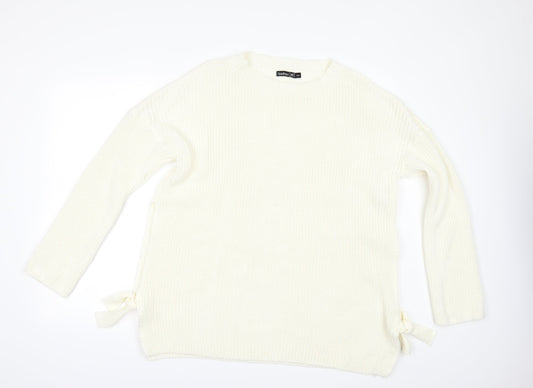 booh Womens Ivory   Pullover Jumper Size M  - tie sides