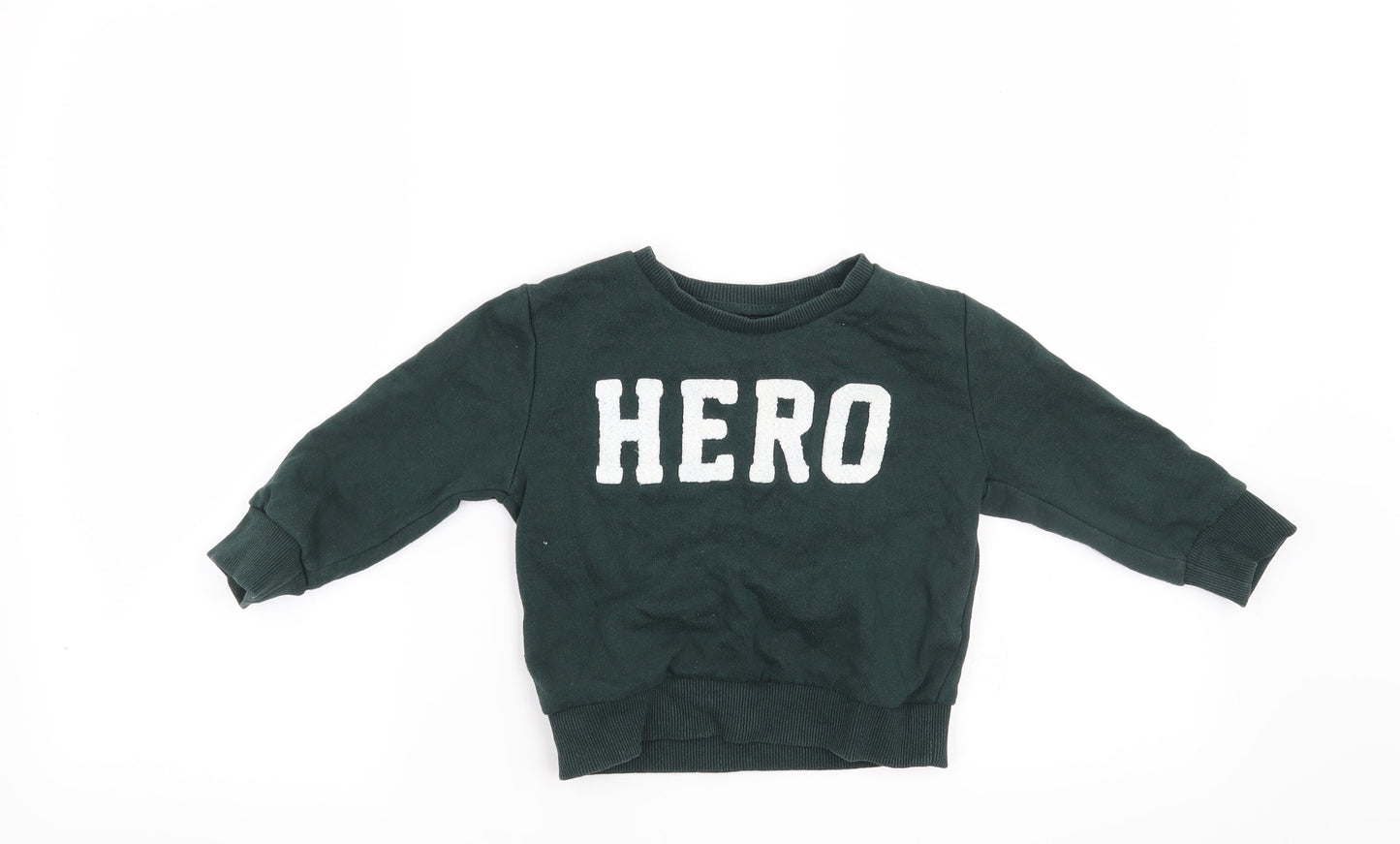 Primark Boys Green   Pullover Sweatshirt Size 3-4 Years  - Hero