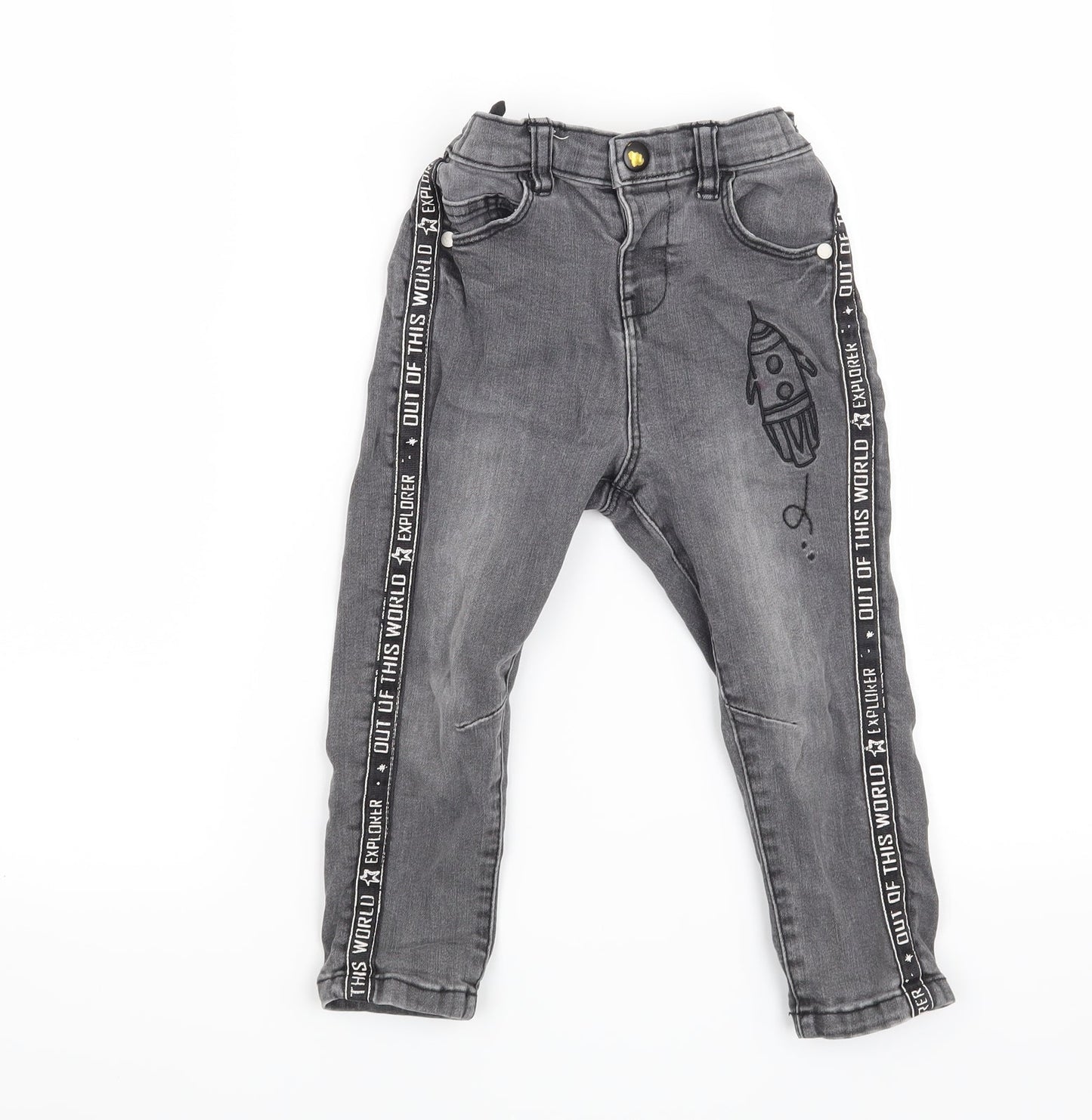 George Boys Grey   Cargo Jeans Size 18-24 Months  - Rocket