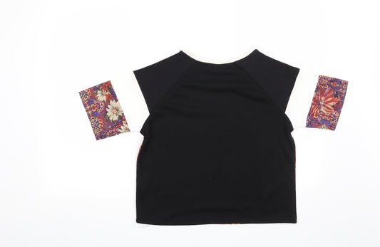 Topshop Womens Black Floral  Basic Blouse Size 8
