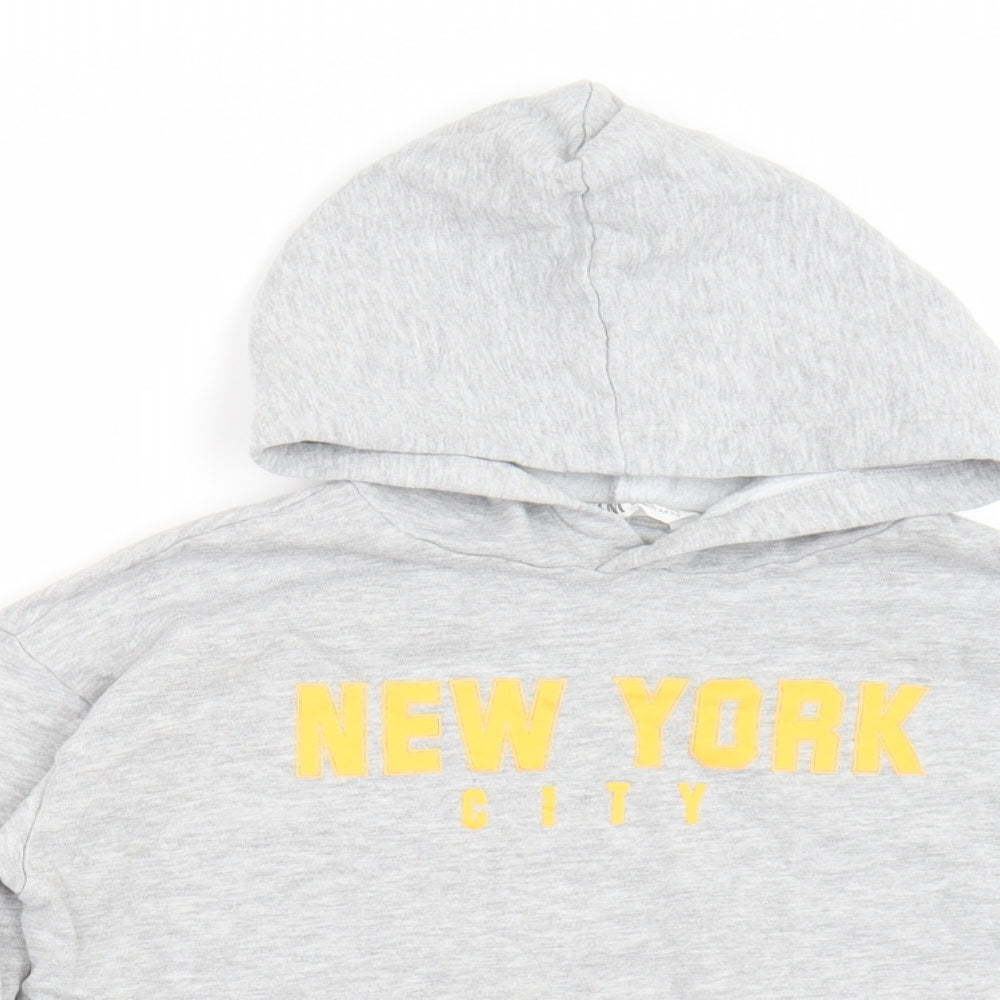H&M Girls Grey   Pullover Hoodie Size 11 Years