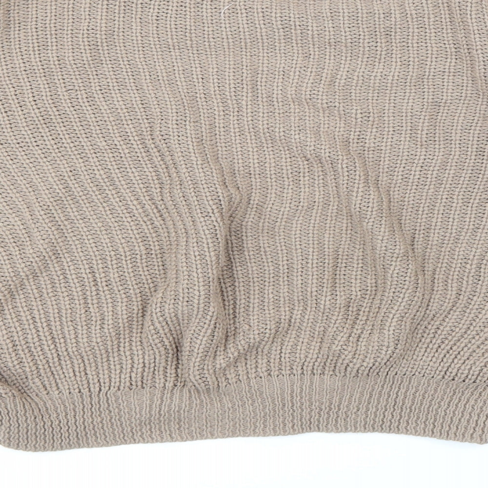 Boohoo Womens Brown  Knit Pullover Jumper Size M