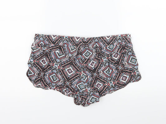 Denim & Co. Womens Multicoloured Geometric  Hot Pants Shorts Size 14