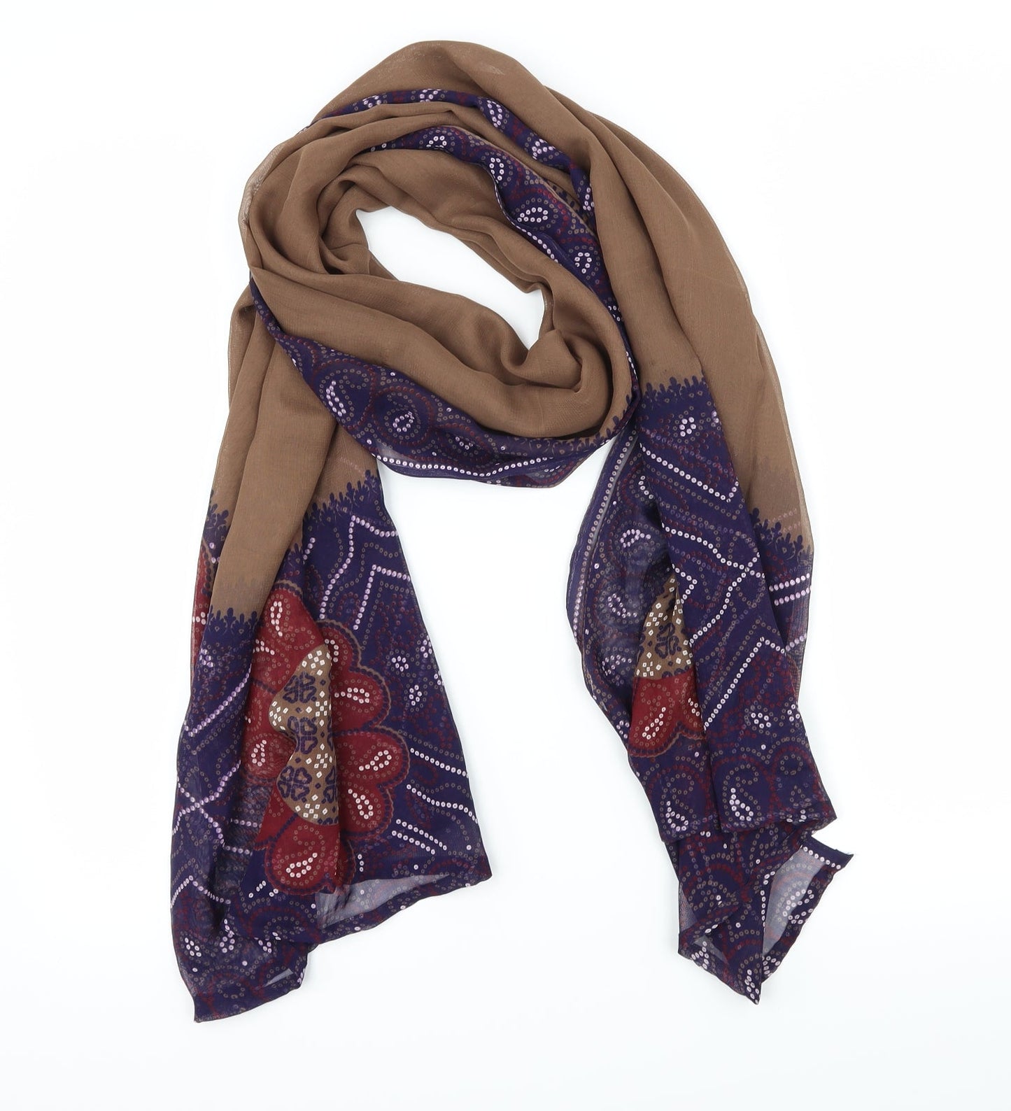 Preworn Womens Brown Paisley   Scarf