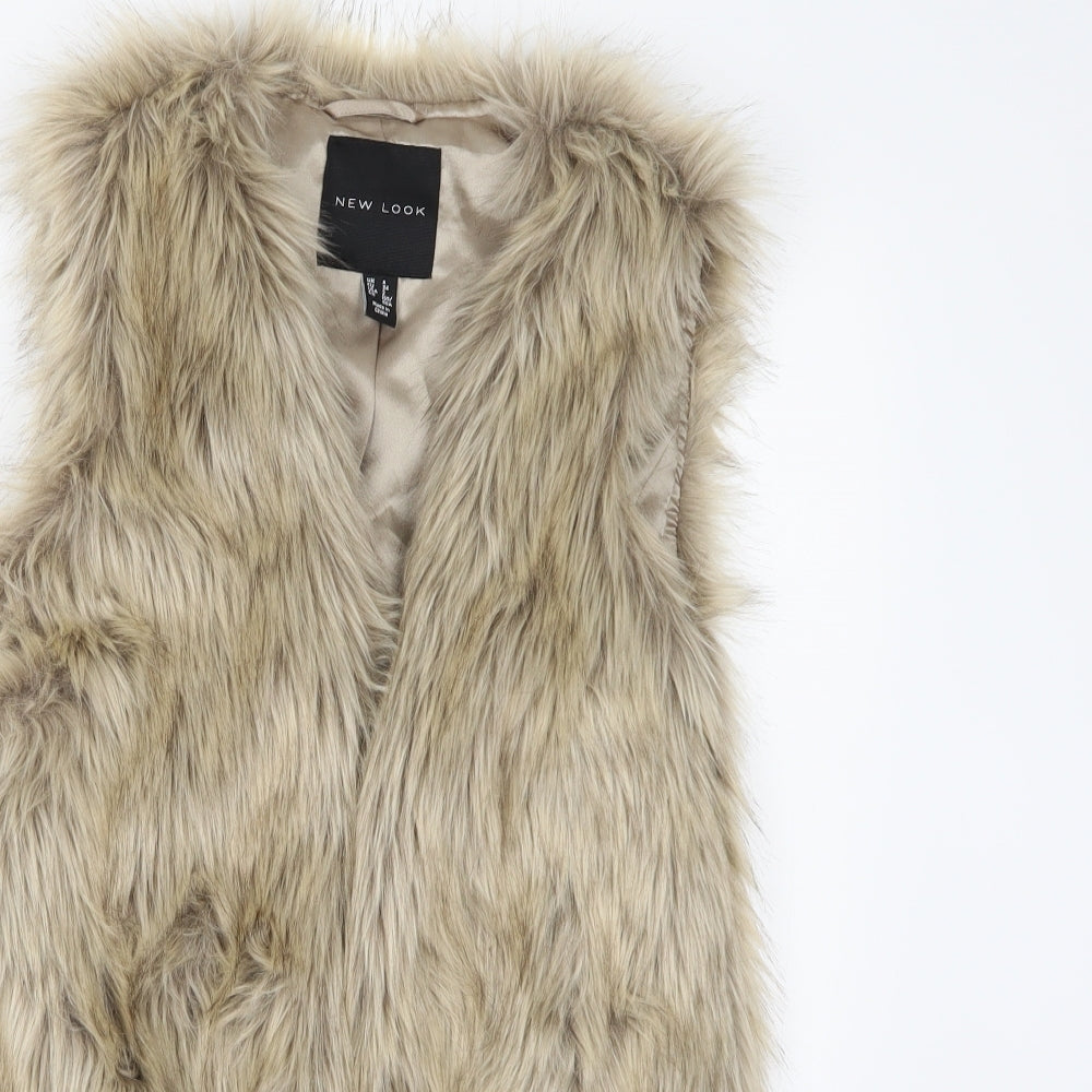 New Look Womens Brown   Gilet Coatigan Size 6