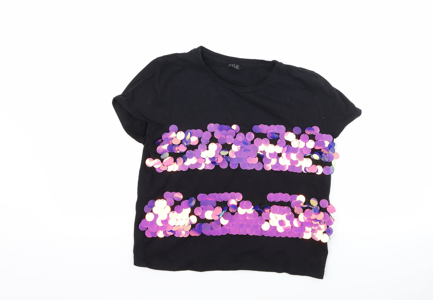 M&Co Girls Black   Basic T-Shirt Size 13 Years