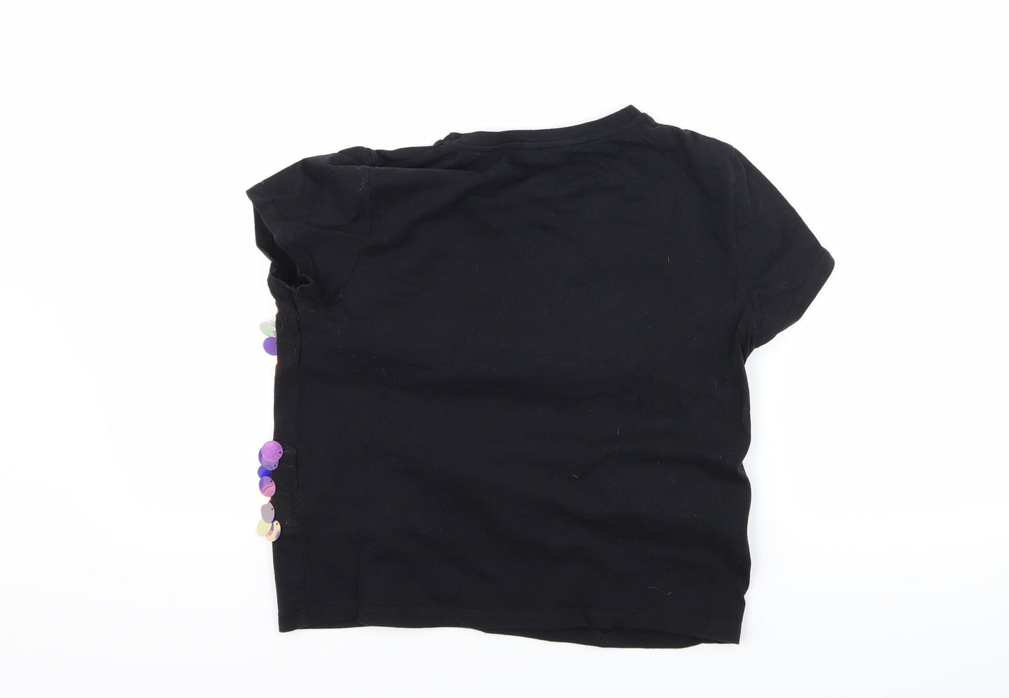 M&Co Girls Black   Basic T-Shirt Size 13 Years
