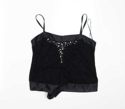 Stark Womens Black   Cropped Blouse Size 10