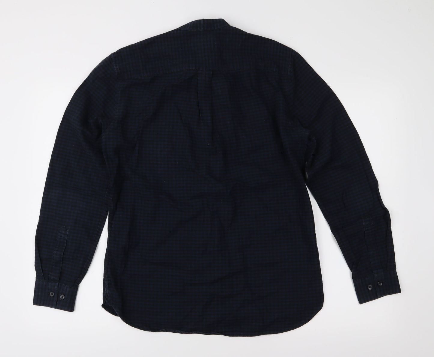 H&M Mens Blue Check   Button-Up Size S