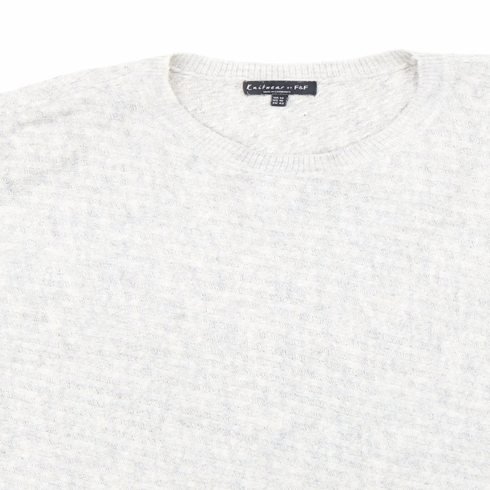 F&F Womens Grey  Knit Pullover Jumper Size 14