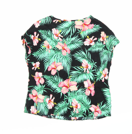Atmosphere Womens Black Floral  Basic Blouse Size 6