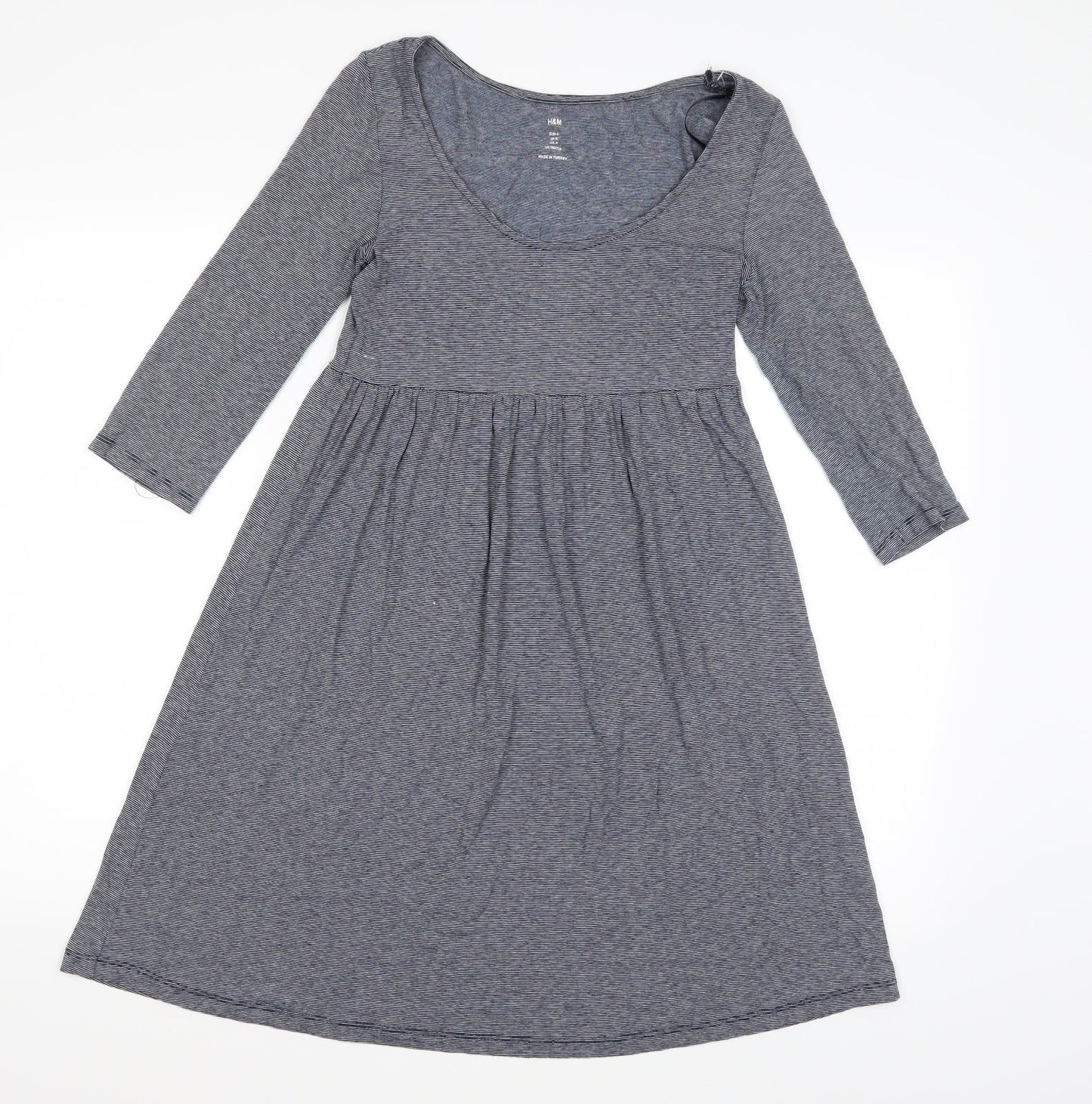 H&M Womens Blue Striped  A-Line  Size S