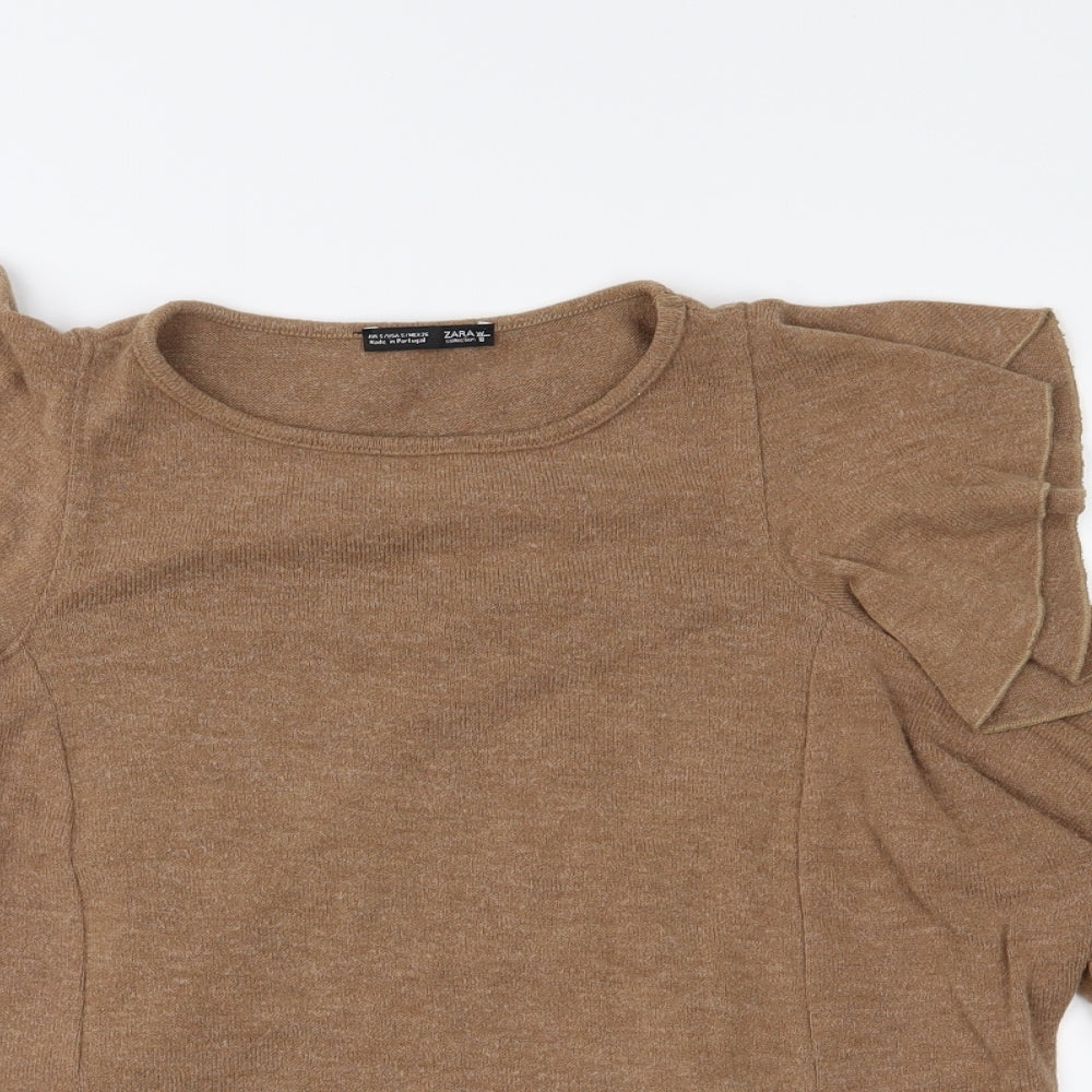 Zara Womens Brown   Pullover Jumper Size S