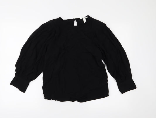 H&M Womens Black   Basic Blouse Size 10