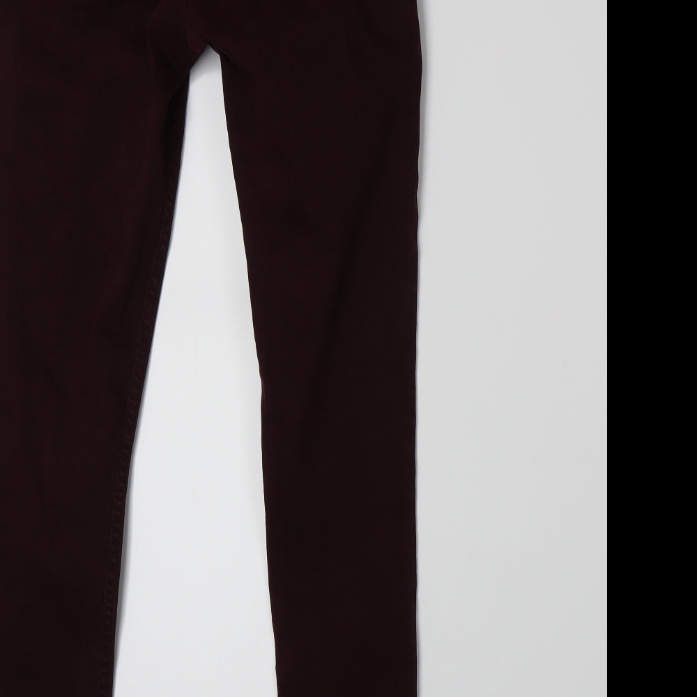 Mango Womens Red  Denim Skinny Jeans Size 8 L26 in