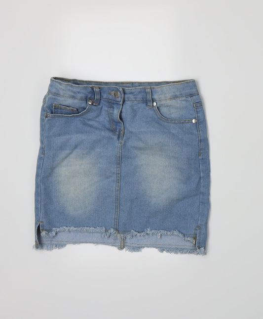 Hullabaloo Girls Blue  Denim A-Line Skirt Size 9-10 Years