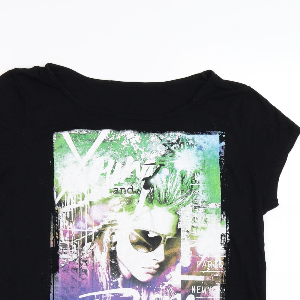 HOT TIN ROOF Womens Black   Basic T-Shirt Size XL  - YOUNG AND RECKLESS