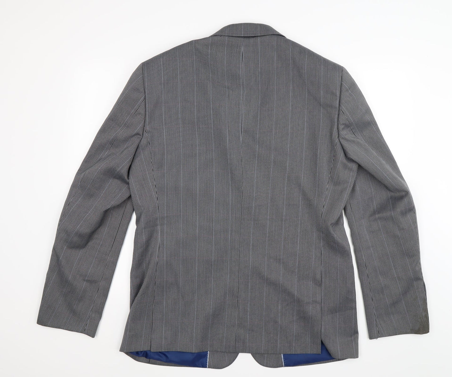 charles Gray Mens Blue Herringbone  Jacket Suit Jacket Size 42