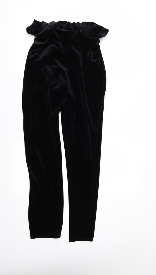 PRETTYLITTLETHING Womens Black   Trousers  Size 12 L25 in