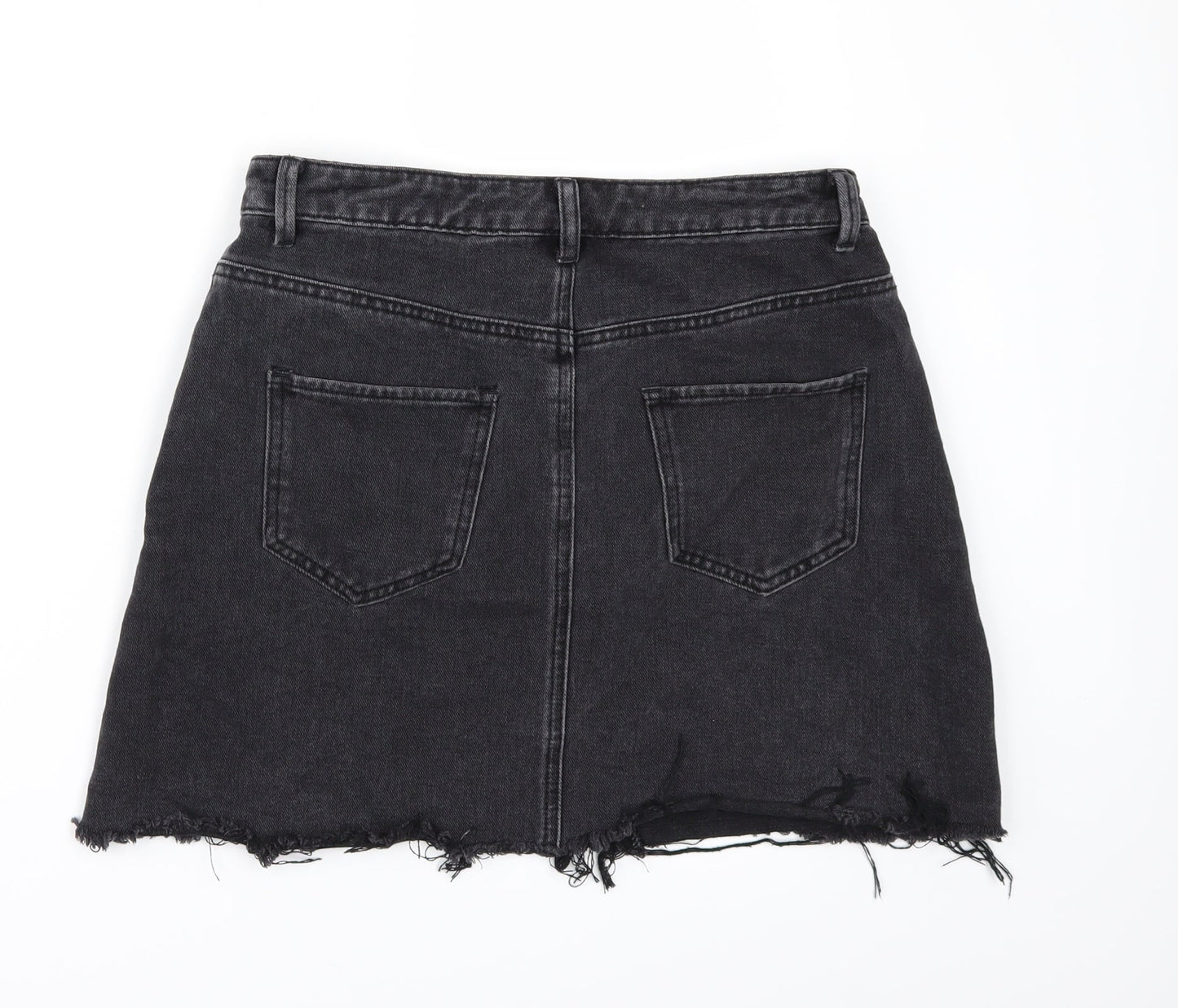 Denim & Co. Womens Black  Denim Mini Skirt Size 10