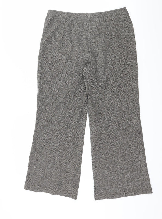Marks and Spencer Womens Brown Herringbone Jersey Trousers  Size 32 L25 in