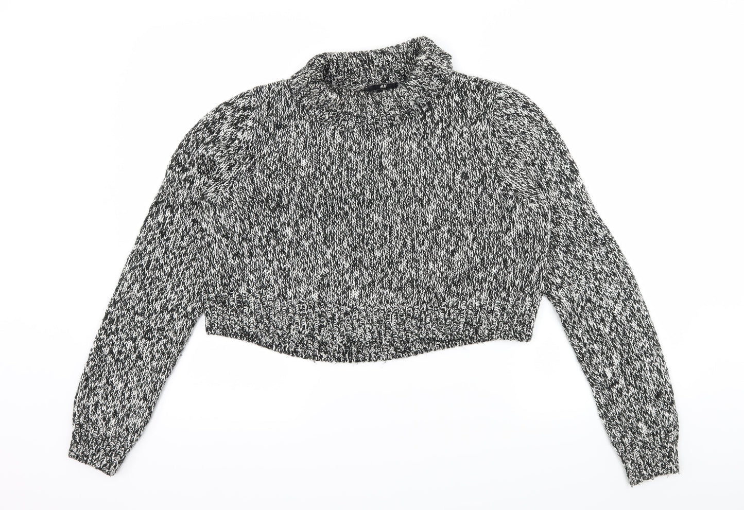 H&M Womens Black  Knit Pullover Jumper Size M