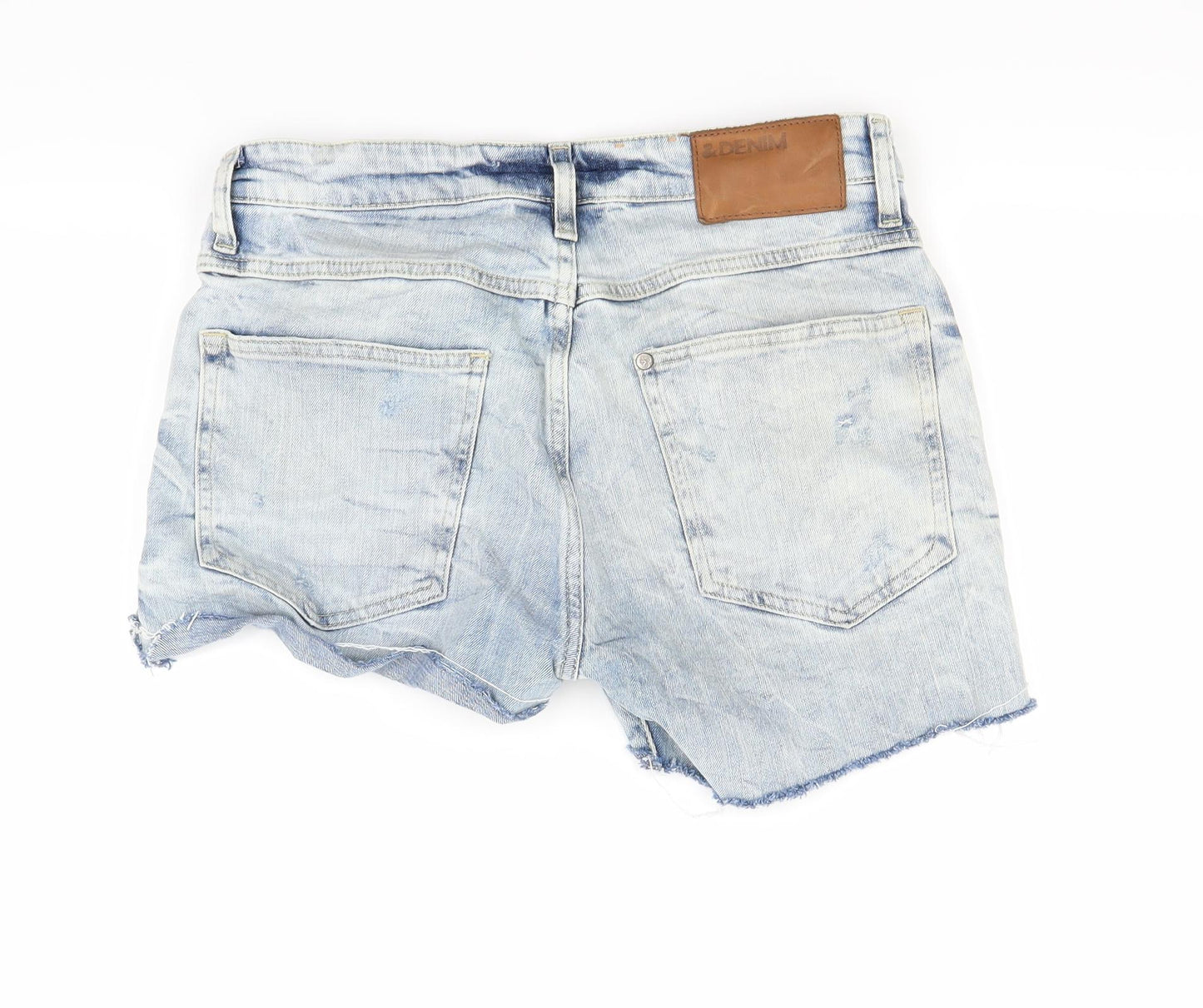 H&M Womens Blue  Denim Cut-Off Shorts Size 32