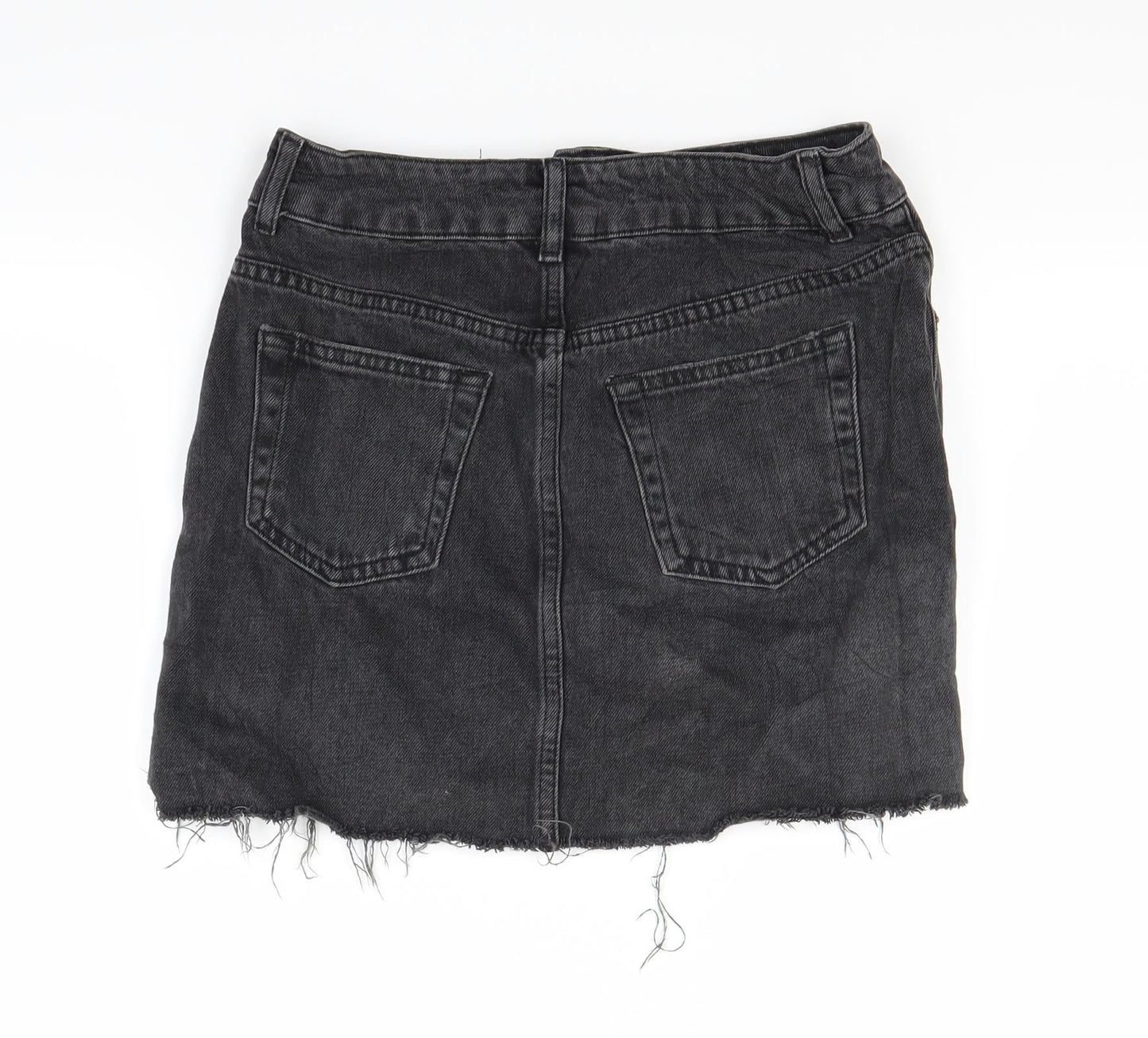 Topshop Womens Black  Denim Maxi Skirt Size 8