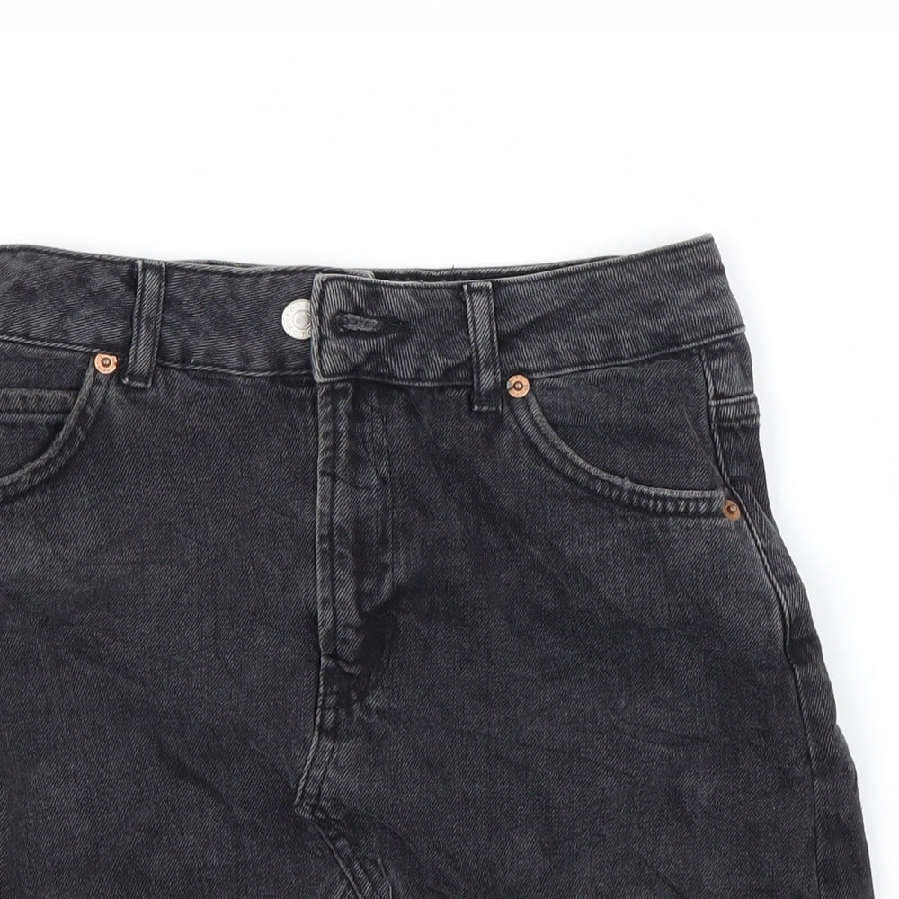 Topshop Womens Black  Denim Maxi Skirt Size 8