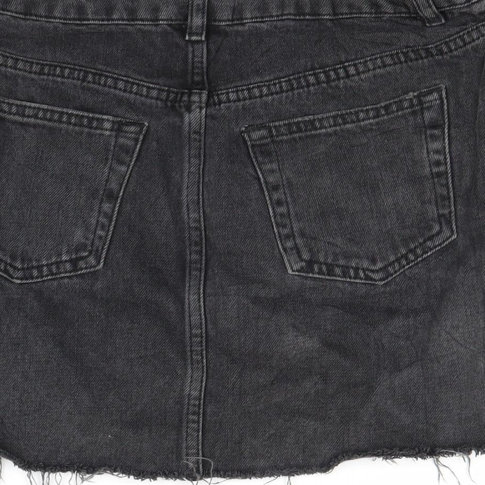 Topshop Womens Black  Denim Maxi Skirt Size 8