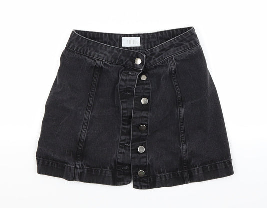 Savida Womens Black  Denim Mini Skirt Size 6