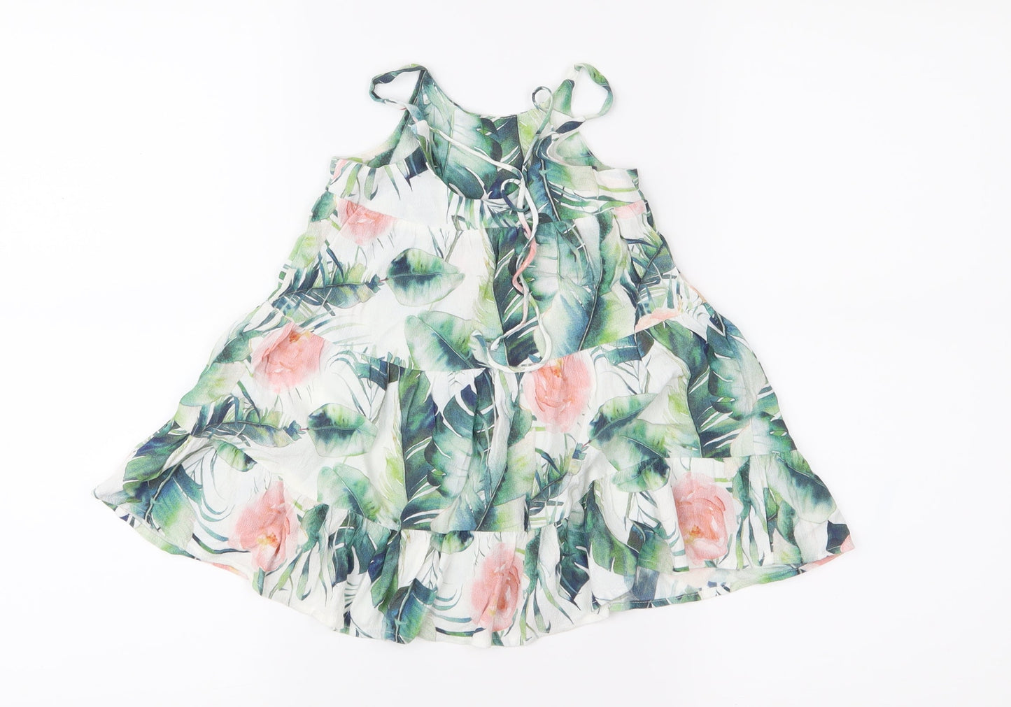Cinnamon Girls Green Floral  Fit & Flare  Size 12-18 Months