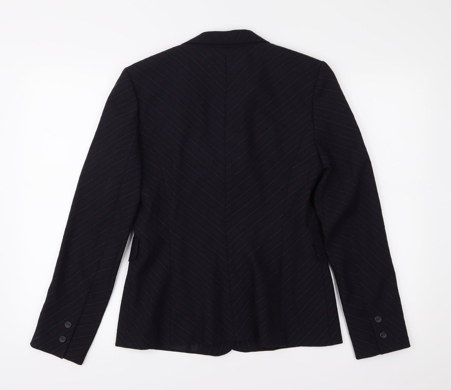 Jesire Womens Blue Striped  Jacket Suit Jacket Size 8