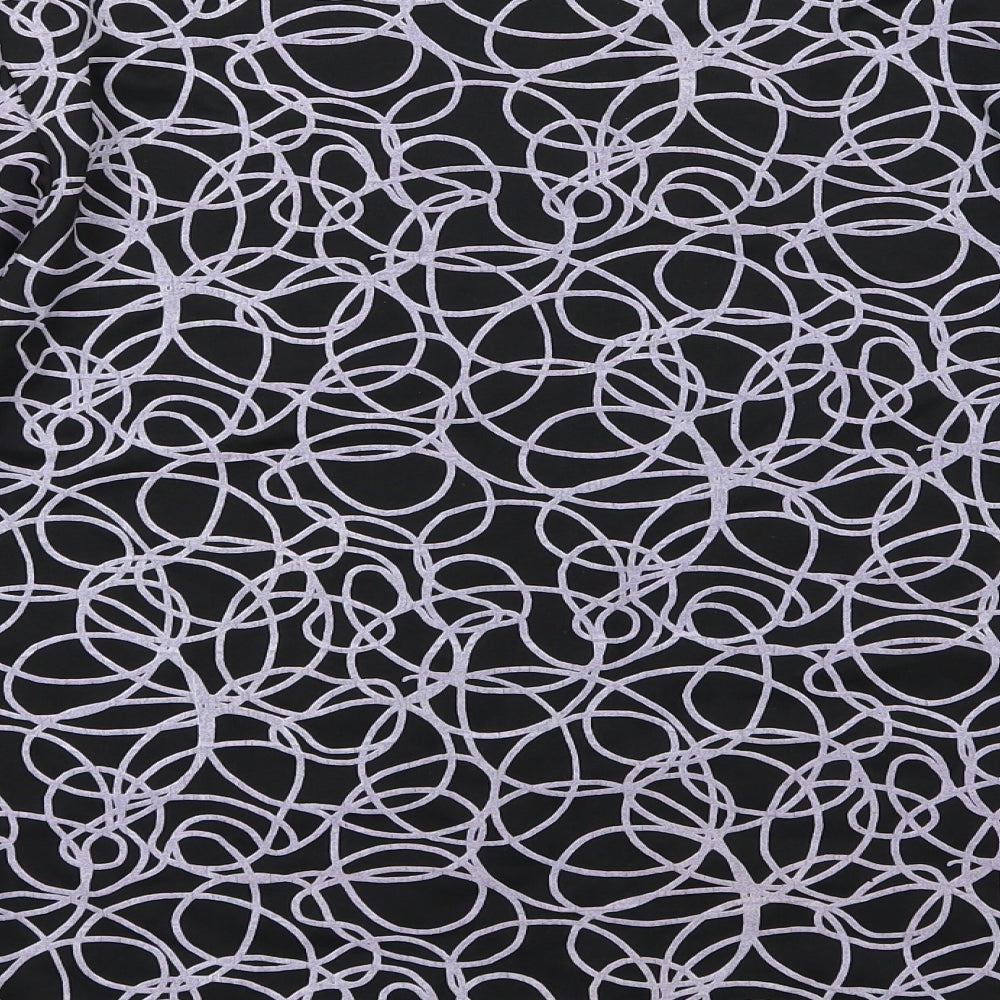 Preworn Womens Black Geometric  Basic T-Shirt Size M