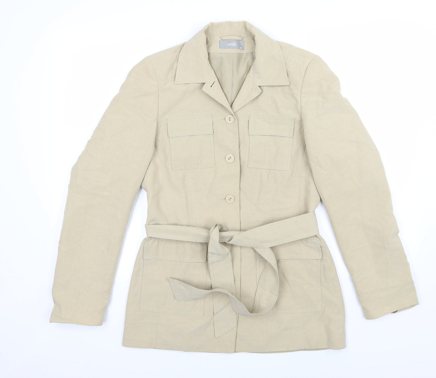 Wallis Womens Beige   Overcoat Coat Size 10