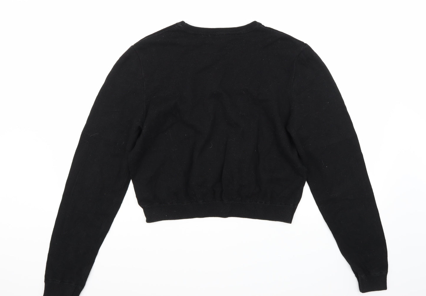 H*&M Womens Black  Rayon Pullover Jumper Size L