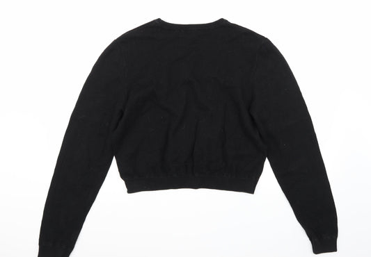 H*&M Womens Black  Rayon Pullover Jumper Size L